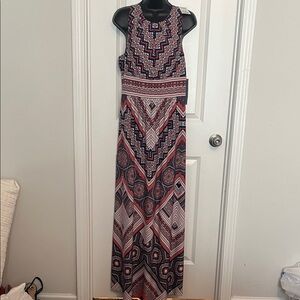 London Times Multicolor Geometric Maxi Dress